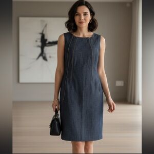 Calvin Klein Gray Blue Sheath Dress